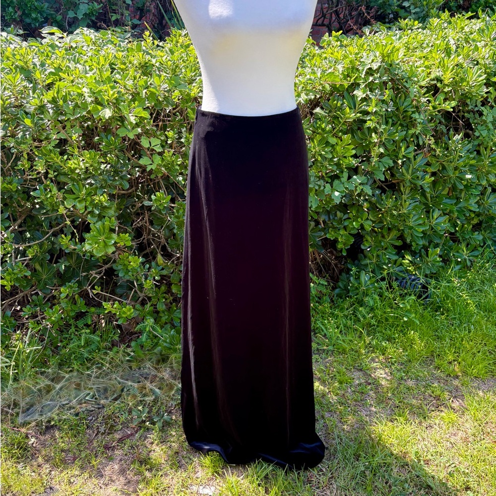 NWT Alex Evenings Classic Black Velvet A-Line Skirt